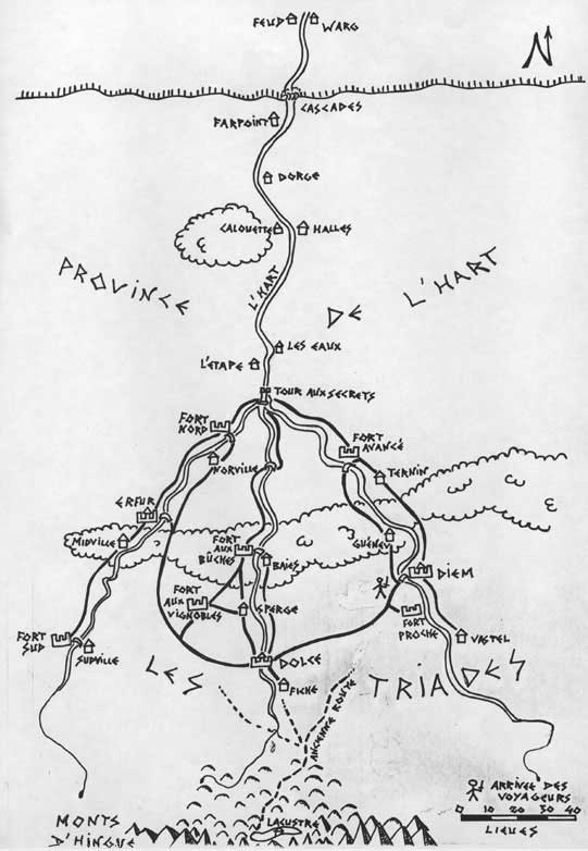 Les Triades et la province de l'Hart, carte de Jacques Giralt...