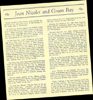 Jean Nicolet - Feuillet de présentation de la Green Bay Philatelic Society...