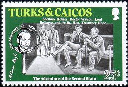Timbre Sherlock Holmes - Iles Turks et Caicos - 1984...